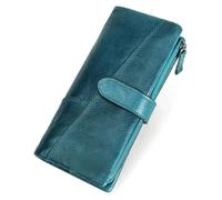 NTIYOU Portafogli Portafoglio Portafoglio in pelle da donna nuovo Porta carte di grande capacità stile lungo Porta monete classico Tasca for monete unisex Durevole (Color : Blue, Size : 9x19cm)