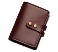 NTIYOU Portafogli Portafoglio Portafoglio in pelle da donna vintage Porta carte da uomo di grande capacità Portamonete portatili semplici con tasca for monete a scatto Durevole (Color : Wine Red)