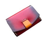 NTIYOU Portafogli Portafoglio Portafoglio universale in pelle unisex Porta carte di grande capacità Tasca for monete portatile Portamonete corto minore retrò Durevole (Color : Red-1, Size : 7x10.5cm)