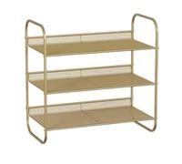 NTIYOU Scarpiere Scaffale for scarpe a 3 livelli, robusto scaffale for riporre le scarpe in rete for ingresso, soggiorno, camera da letto, scaffale for scarpe Porta d'ingresso(Gold)