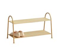 NTIYOU Scarpiere Scaffali for scarpe in metallo for scarpiera for soggiorno, ingresso, corridoio e guardaroba Porta d'ingresso(Gold,64 * 28 * 37cm)