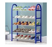 NTIYOU Scarpiere Scarpiera a 5 livelli for ingresso armadio Robusto ripiano for scarpe in tubo d'acciaio Organizzatore di stoccaggio Ripiano for scarpe di grande capacità Porta d'ingresso(Blue)