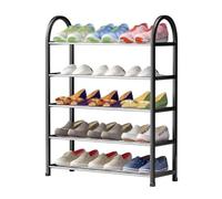 NTIYOU Scarpiere Scarpiera a 5 livelli for ingresso armadio Robusto ripiano for scarpe in tubo d'acciaio Organizzatore di stoccaggio Ripiano for scarpe di grande capacità Porta d'ingresso(Noir)