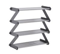 NTIYOU Scarpiere Scarpiera a forma di Z Scaffale for scarpe moderno e creativo for assemblaggio di tubi in acciaio Porta d'ingresso(Gris)