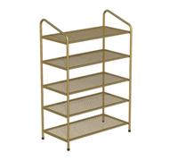 NTIYOU Scarpiere Scarpiera in metallo Organizzatore for riporre scarpe di grande capacità con ripiani in rete Ripiano for scarpe Porta d'ingresso(Gold,65 * 26 * 92cm)