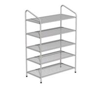 NTIYOU Scarpiere Scarpiera in metallo Organizzatore for riporre scarpe di grande capacità con ripiani in rete Ripiano for scarpe Porta d'ingresso(Blanc,65 * 26 * 77cm)