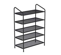 NTIYOU Scarpiere Scarpiera in metallo Organizzatore for riporre scarpe di grande capacità con ripiani in rete Ripiano for scarpe Porta d'ingresso(Noir,65 * 26 * 77cm)