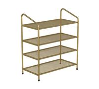 NTIYOU Scarpiere Scarpiera in metallo Scaffale for scarpe in rete di ferro Scaffali for organizer for soggiorno, ingresso, corridoio, camera da letto, scarpiera Porta d'ingresso(Gold,65 * 26 * 77cm)