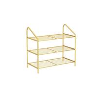 NTIYOU Scarpiere Scarpiera moderna e semplice in ferro Scaffale for scarpe multistrato Scarpiera for scarpe Organizzatore for scarpe for camera da letto Porta d'ingresso(Gold,3 Tier)