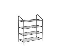 NTIYOU Scarpiere Scarpiera moderna e semplice in ferro Scaffale for scarpe multistrato Scarpiera for scarpe Organizzatore for scarpe for camera da letto Porta d'ingresso(Noir,4 Tier)