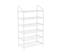NTIYOU Scarpiere Scarpiera moderna e semplice in ferro Scaffale for scarpe multistrato Scarpiera for scarpe Organizzatore for scarpe for camera da letto Porta d'ingresso(Blanc,6 Tier)