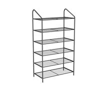 NTIYOU Scarpiere Scarpiera moderna e semplice in ferro Scaffale for scarpe multistrato Scarpiera for scarpe Organizzatore for scarpe for camera da letto Porta d'ingresso(Noir,6 Tier)