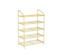 NTIYOU Scarpiere Scarpiera moderna e semplice in ferro Scaffale for scarpe multistrato Scarpiera for scarpe Organizzatore for scarpe for camera da letto Porta d'ingresso(Gold,5 Tier)