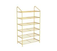 NTIYOU Scarpiere Scarpiera moderna e semplice in ferro Scaffale for scarpe multistrato Scarpiera for scarpe Organizzatore for scarpe for camera da letto Porta d'ingresso(Gold,6 Tier)