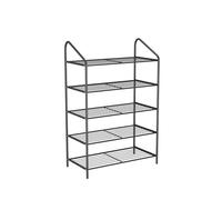 NTIYOU Scarpiere Scarpiera moderna e semplice in ferro Scaffale for scarpe multistrato Scarpiera for scarpe Organizzatore for scarpe for camera da letto Porta d'ingresso(Noir,5 Tier)