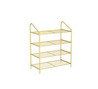 NTIYOU Scarpiere Scarpiera moderna e semplice in ferro Scaffale for scarpe multistrato Scarpiera for scarpe Organizzatore for scarpe for camera da letto Porta d'ingresso(Gold,4 Tier)