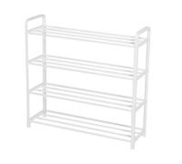 NTIYOU Scarpiere Scarpiera moderna in tubo d'acciaio Multistrato facile da montare Scaffale for scarpe in piedi Organizzatore di stoccaggio for la casa Porta d'ingresso(Blanc,4 Tier)