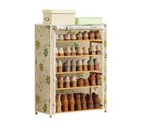 NTIYOU Scarpiere Scarpiera portatile a 6 livelli, scarpiera autoportante, armadietto a torre, organizer con tessuto non tessuto Porta d'ingresso(Yellow)