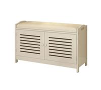 NTIYOU Scarpiere Scarpiera Scarpiera a 2 livelli Panca Organizzatore for riporre le scarpe Armadi dispensa con porta, for ingresso, soggiorno Porta d'ingresso(Warm White,80cm)