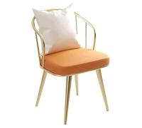 NTIYOU Sedia da scrivania da ufficio, comoda, cuscino morbido, sedia da scrivania, semicircolare, sedia da pranzo, sedie semplici, supporto lombare confortevole (oro-arancione)