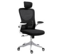 NTIYOU Sedia da scrivania ergonomica da ufficio, regolabile in altezza, girevole, con braccioli, sedia da computer, comoda supporto lombare, confortevole (D)