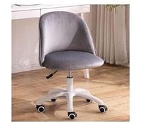 NTIYOU Sedia da scrivania ergonomica, girevole, per regolare l'altezza, senza braccioli, sedia da computer, schienale medio, comoda (grigio)