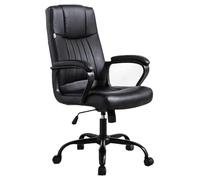 NTIYOU Sedia da scrivania ergonomica, regolabile in altezza, girevole a 360°, sedia per computer per studio, casa, sedia direzionale, cuscino fisso confortevole (A)
