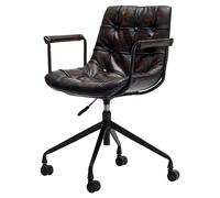 NTIYOU Sedia da scrivania in pelle sintetica, sedia da scrivania regolabile, comodo cuscino, sedia per computer per sedie da ufficio, confortevole (marrone)