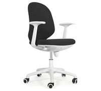 NTIYOU Sedia da ufficio, sedia da scrivania ergonomica, regolabile in altezza con braccioli, comode e traspiranti, supporto lordosi confortevole (noir)