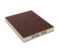 NTools GSD Spugne Abrasive Grana 320 - Set da 20 Pezzi | Spugna Abrasiva per Legno, Plastica e Metalli, Vernici e Primer, per Carteggiatura Manuale, Uso a Secco e a Umido