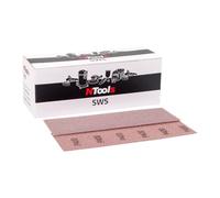 NTools SWS - 50 pezzi rete strisce abrasive, 70 x 200 mm con grana P120 | Carta vetro | Carta abrasiva adesiva 420mm per levigatrici manuali con aspirazione e blocchi di levigatura manuali