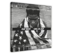 NTRECS Poster su tela con scritta "Asap Rocky Long Live Asap, decorazione per camera da letto, sport, ufficio, stanza, regalo, stile cornice, 30 x 30 cm