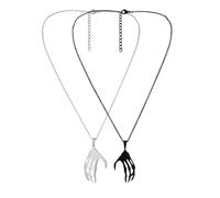 NTRUXZP 2 pezzi Collana Amicizia,Collana per Coppie con Ciondolo Scheletro, Collana per Coppie in Argento Nero, Collana con Ciondolo Puzzle, Miglior Regalo per fidanzato e fidanzata