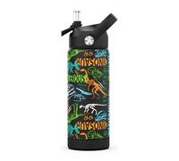 Ntswasd Borraccia Termica Bambini, In Acciaio Inox,550 Ml, Senza Bpa,bottiglia Acqua Con Cannuccia A Prova Di Perdite, Per Sport,Scuola palestra（Dionsaur）