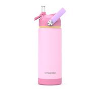 Ntswasd Borraccia Termica Bambini, In Acciaio Inox,550 Ml, Senza Bpa,bottiglia Acqua Con Cannuccia A Prova Di Perdite, Per Sport,Scuola palestra（Rosa）
