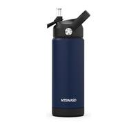 Ntswasd Borraccia Termica Bambini, In Acciaio Inox,550 Ml, Senza Bpa,bottiglia Acqua Con Cannuccia A Prova Di Perdite, Per Sport,Scuola palestra（Blu）