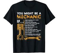 NTUSLFPG Vintage You Might Be A Mechanic If Printed T-Shirt Funny Mechanic Gifts Rife Young Tshirts Design Tops Shirt Hip Hop Tees Black S