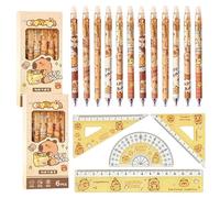 Ntwdby 16 Pezzi Set di Penne Creative Capybara, 12 Capybara Penne Cancellabile e 4 Capibara Sovrano, Penna Gel Kapybara, Penna Capibara Retrattili, Per Scuola, Aula, Area di Lavoro, Casa
