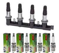 Nty Bobina Accensione + 4x Denso Candela per Peugeot Partner Combispace 5F 1.4