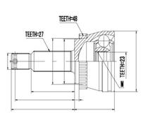 Giunto semiasse Assale posteriore Sx NPZ-HY-528 NTY per HYUNDAI KIA