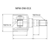 NTY Kit giunti, Semiasse compatibile con HYUNDAI DAEWOO NPW-DW-013