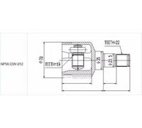 Giunto semiasse sul lato del cambio NPW-DW-012 NTY per CHEVROLET DAEWOO