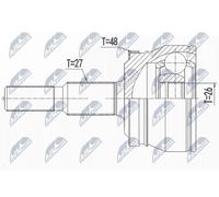 NTY Kit Giunto Albero Motore NPZ-CH-032 Per Chrysler Dodge, 168mm