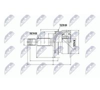 NTY Kit giunti, Semiasse compatibile con MITSUBISHI NPZ-MS-055