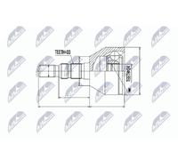 NTY Kit giunti semiasse NPZ-PL-025 per Opel/Vauxhall