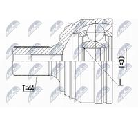Giunto semiasse lato ruota NPZ-VW-044 NTY per VW MAN