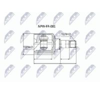 NTY Kit guarnizione interno albero di trasmissione sinistro NPW-FR-001 1552944 per FORD