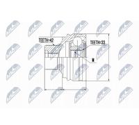 Set giunto albero esterno anteriore per AUDI | 15-1697, 607-697