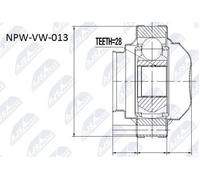 NTY NPW-VW-013 Kit giunti semiasse per VW Golf IV Hatchback (1J1) Anteriore Sx