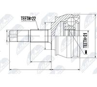 NTY NPZ-FT-023 Kit giunti semiasse per OPEL Corsa D Hatchback (S07) Anteriore Sx